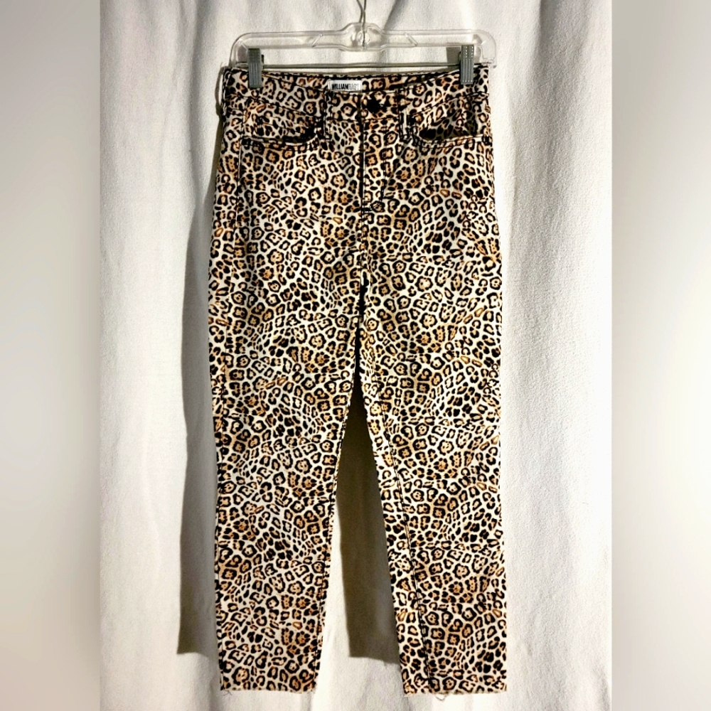 William Rast Rock Leopard Print Ankle Skinny Jeans 27